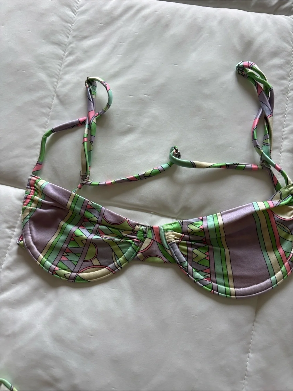 Frankie's Bikinis Pastel Purple & Green Patterned Two-Piece Bikini